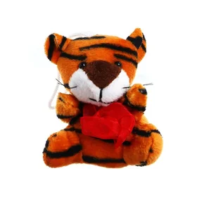 Мягкая игрушка Тигр с цветком, на подвесе, цвета МИКС