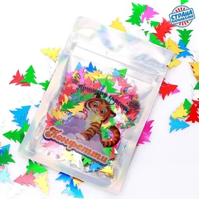 Праздничное конфетти Приношу счастье тигр, цветные ёлочки 14 г