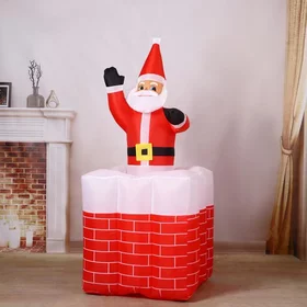 Надувная фигура Дед Мороз вылезает из трубы, 150 см
