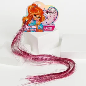 Прядь для волос блестящая розовая Блум, WINX
