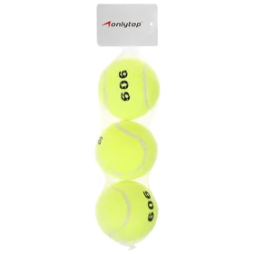 Набор мячей для большого тенниса ONLYTOP 909, тренировочный, 3 шт., цвета МИКС