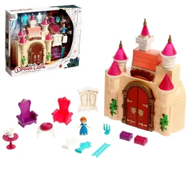 Замок для кукол Сказочный замок с аксессуарами и фигурками, цвета МИКС
