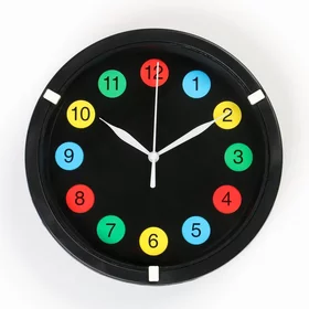Часы настенные Цветные цифры, d-20 см, дискретный ход