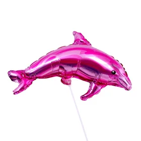 Шар фольгированный 14 Дельфин, цвет розовый