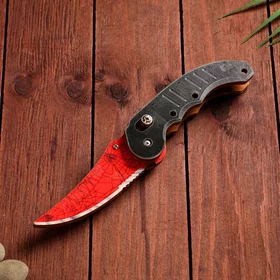 Сувенир деревянный Ножик автоматический раскладной красный