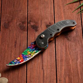 Сувенир деревянный Ножик автоматический раскладной разноцветный винтаж