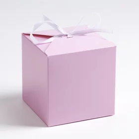 Коробка складная розовая, 10 х 10 х 10 см