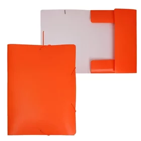 Папка на резинке А4, 500 мкм, Calligrata Neon, корешок 30 мм, неоновая, красный апельсин