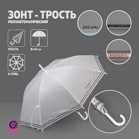 Зонт - трость полуавтоматический Dream, 8 спиц, R 47 см, цвет МИКС