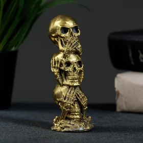 Фигура Три черепа состаренное золото, 10х4х4см