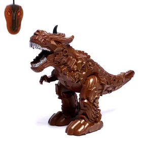 Динозавр-робот радиоуправляемый Рекс, эффект дыма, свет и звук, цвет коричневый