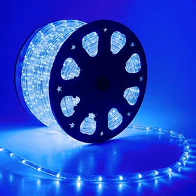 Световой шнур Luazon Lighting 11 мм, IP65, 100 м, 24 LEDм, 220 В, 2W, постоянное свечение, свечение синее