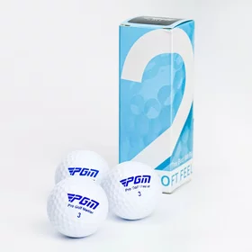 Мячи для гольфа Soft Feel PGM, двухкомпонентные, d4.3 см, набор 3 шт, белые