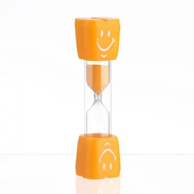 Песочные часы Смайл на 3 минуты, 9 х 2.3 см, оранжевые
