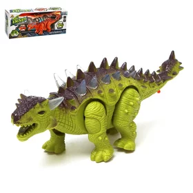 Динозавр Анкилозавр работает от батареек, световые и звуковые эффекты, цвет зелёный
