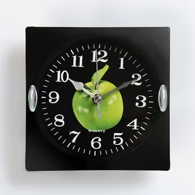 Часы настенные, серия Кухня, Яблоко, дискретный ход, 15 х 15 см