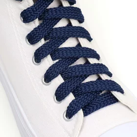 Шнурки для обуви, плоские, 10 мм, 100 см, фасовка 25 шт, цвет синий