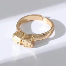 Кольцо Настроение кубики, цвет золото, безразмерное