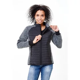 Молодежная стеганная куртка женская чёрного цвета, размер 42