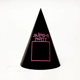 Колпак бумажный Super party, цвет чёрный
