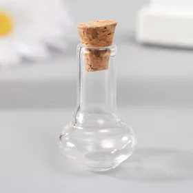 Декор для творчества стекло Бутыль с пробкой 1,5х1,5х2,4 см