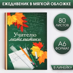 Ежедневник Учителю математики, формат А6, 80 листов, линия, мягкая обложка