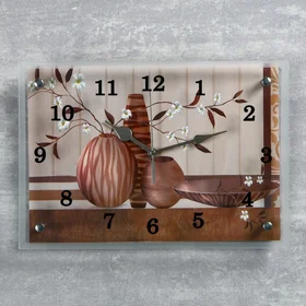Часы-картина настенные, серия Интерьер, Вазы, 25х35 см