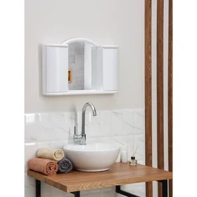 Шкафчик зеркальный для ванной комнаты Арго, цвет снежно-белый