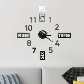 Интерьерные часы-наклейка Time, плавный ход, d 70 см, мод. AM-10
