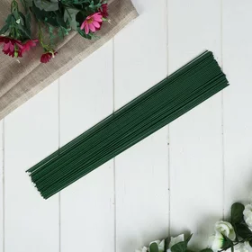 Проволока для изготовления искусственных цветов Зелёная длина 40 см сечение 0,2 см