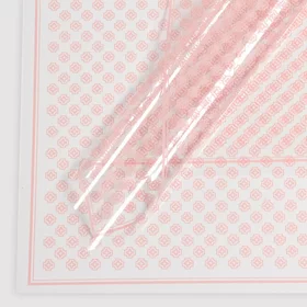 Пленка для цветов глянцевая, Цветочный орнамент, 58х58см, розовый