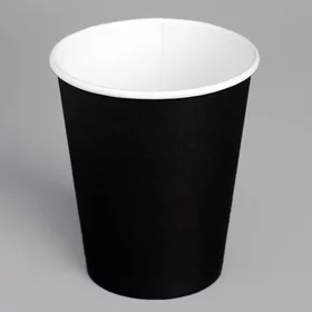 Стакан бумажный бумажный Черный для горячих напитков, 250 мл, диаметр 80 мм