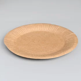 Тарелка одноразовая Крафт картон, 18 см