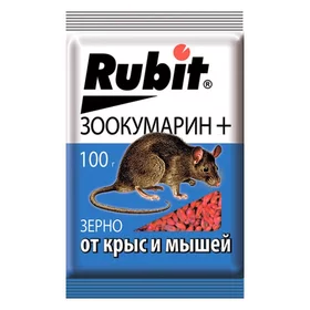 Зерновая приманка Rubit Зоокумарин, от крыс и мышей, 100 г