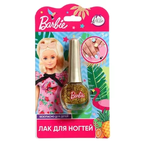 Косметика для девочек Barbie Лак для ногтей, цвет золотой, с блестками