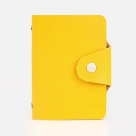 Визитница на кнопке, 12 карт, цвет жёлтый