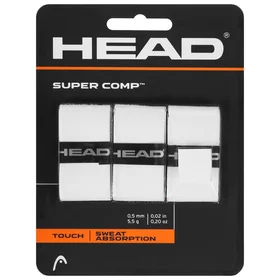 Намотка овергрип для теннисной ракетки Head Super Comp, 285088-WH, 0,5 мм, 3 шт., цвет белый