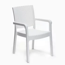 Кресло садовое Ротанг 57,5 х 58 х 86,5 см, белое