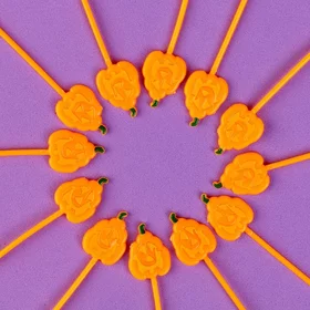 Шпажки Тыква, в наборе 12 штук, цвет оранжевый