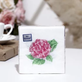 Салфетки бумажные Art Bouquet Розовая гортензия, 20x20, 2 слоя, 30 листов
