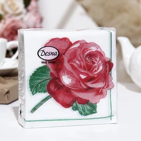 Салфетки бумажные Desna Design Красная роза,1 слоя,24x24,40 листов