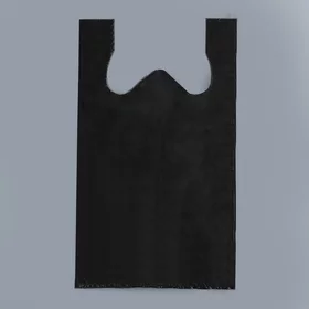 Пакет майка, полиэтиленовый, черный 24 х 42 см, 8 мкм