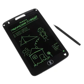Графический планшет для рисования и заметок LCD Maxvi MGT-01, 8.5, угол 160,CR2016, черный