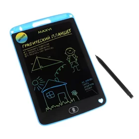 Графический планшет для рисования и заметок LCD Maxvi MGT-01С, 8.5, цветной дисплей, синий