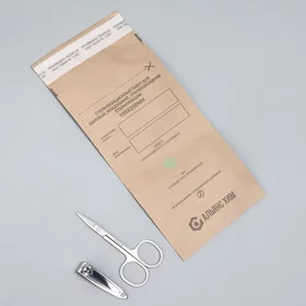 Крафт-пакет для стерилизации, 100 200 мм, самоклеящийся, фасовка 100 шт, цвет коричневый