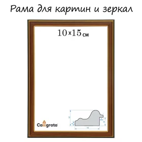 Рама для картин зеркал 10 х 15 х 2,0 см, пластиковая, Calligrata PLV, ольха
