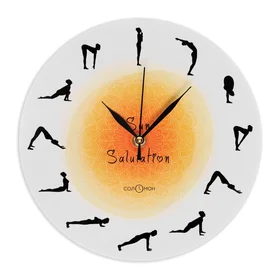 Часы настенные, серия Интерьер, Позы для йоги, дискретный ход, d-23.5 см