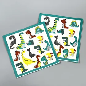 Салфетки бумажные Динозавры, в наборе 20 шт.