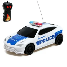 Машина радиоуправляемая Полиция, работает от батареек, цвет бело-синий