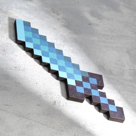 Сувенир деревянный Нож, 20 см, пиксельный, алмазный